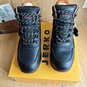 New Black Steel Toe Hiking Boots for unisex in size 6